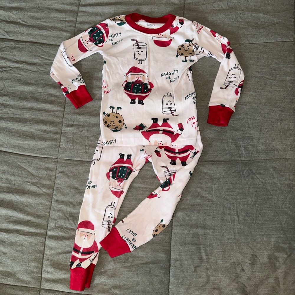 Carter's Festive Santa Pajama Set - Red and White